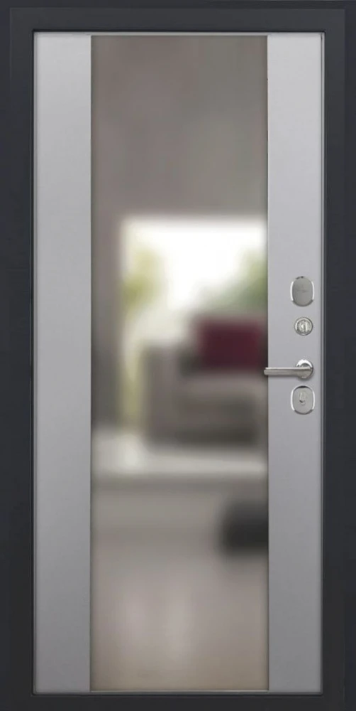 Входная дверь ДвериПРО Берген Алиса (16мм, ПВХ софт грей, зеркало) DPRO200129 внутренняя сторона