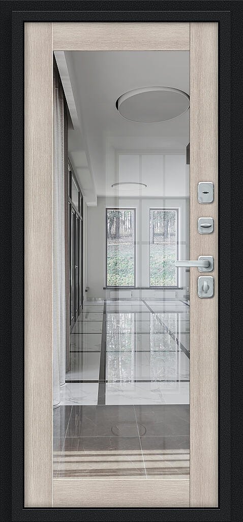 Входная дверь Thermo Флэш МФ/BChrome Букле черное/Cappuccino Melinga BR6215 внутренняя сторона