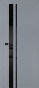 Межкомнатная дверь PX-16 черная кромка с 4-х ст. Серый матовый