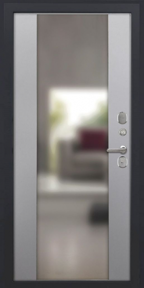 Входная дверь ДвериПРО Д-68 Алиса (16мм, ПВХ софт грей, зеркало) DPRO200128 внутренняя сторона