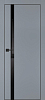 Межкомнатная дверь PX-8  черная кромка с 4-х ст. Серый матовый